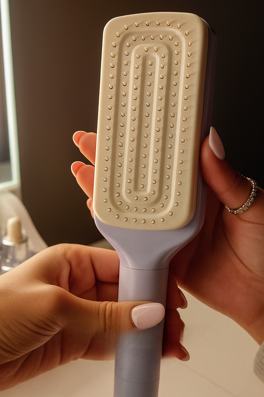 Self-Cleaning Detangling Rotator Massage Comb β Anti-Static & Frizz-Control Brush