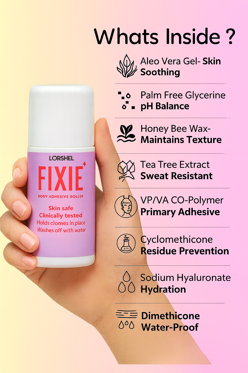 Fixie Body Adhesive, Pack of 2– Skin-Safe Clothing & Fashion Glue (60 ml)