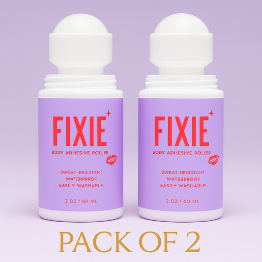Fixie Body Adhesive, Pack of 2β Skin-Safe Clothing & Fashion Glue (60 ml)