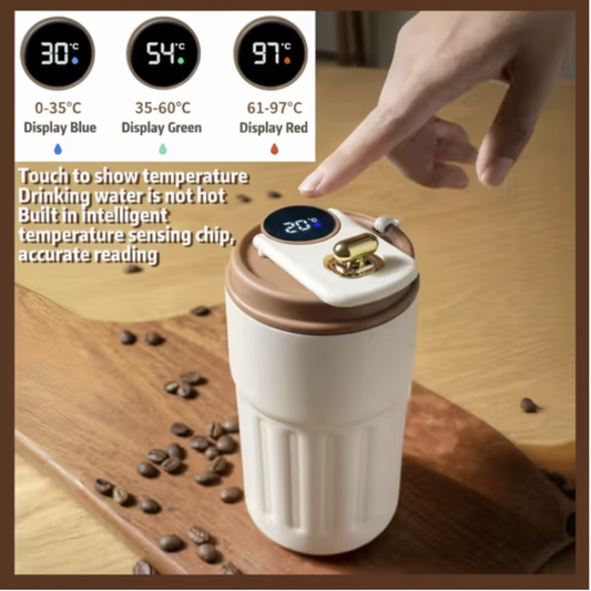 SmartTemp 460 ml Thermal Mug β Brown Stainless Steel with Temperature Display