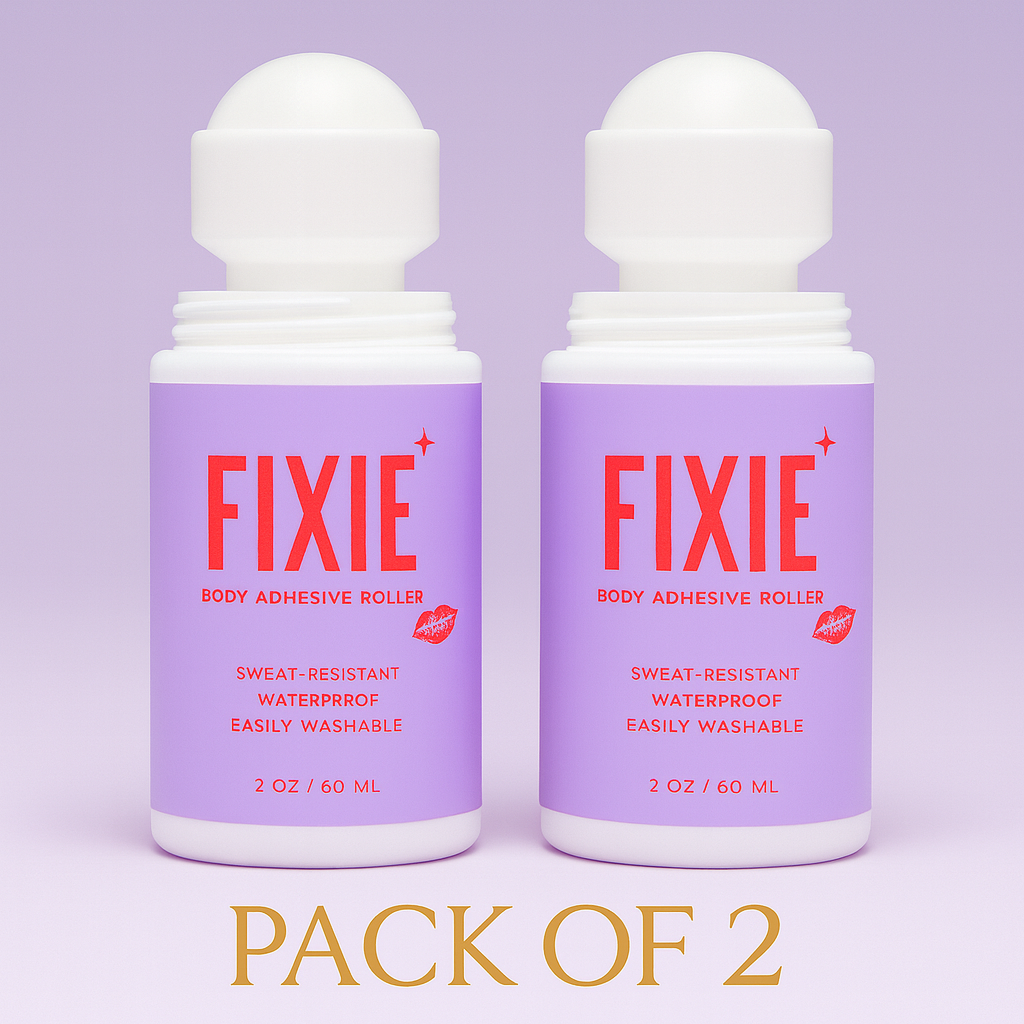 Fixie Body Adhesive, Pack of 2– Skin-Safe Clothing & Fashion Glue (60 ml)