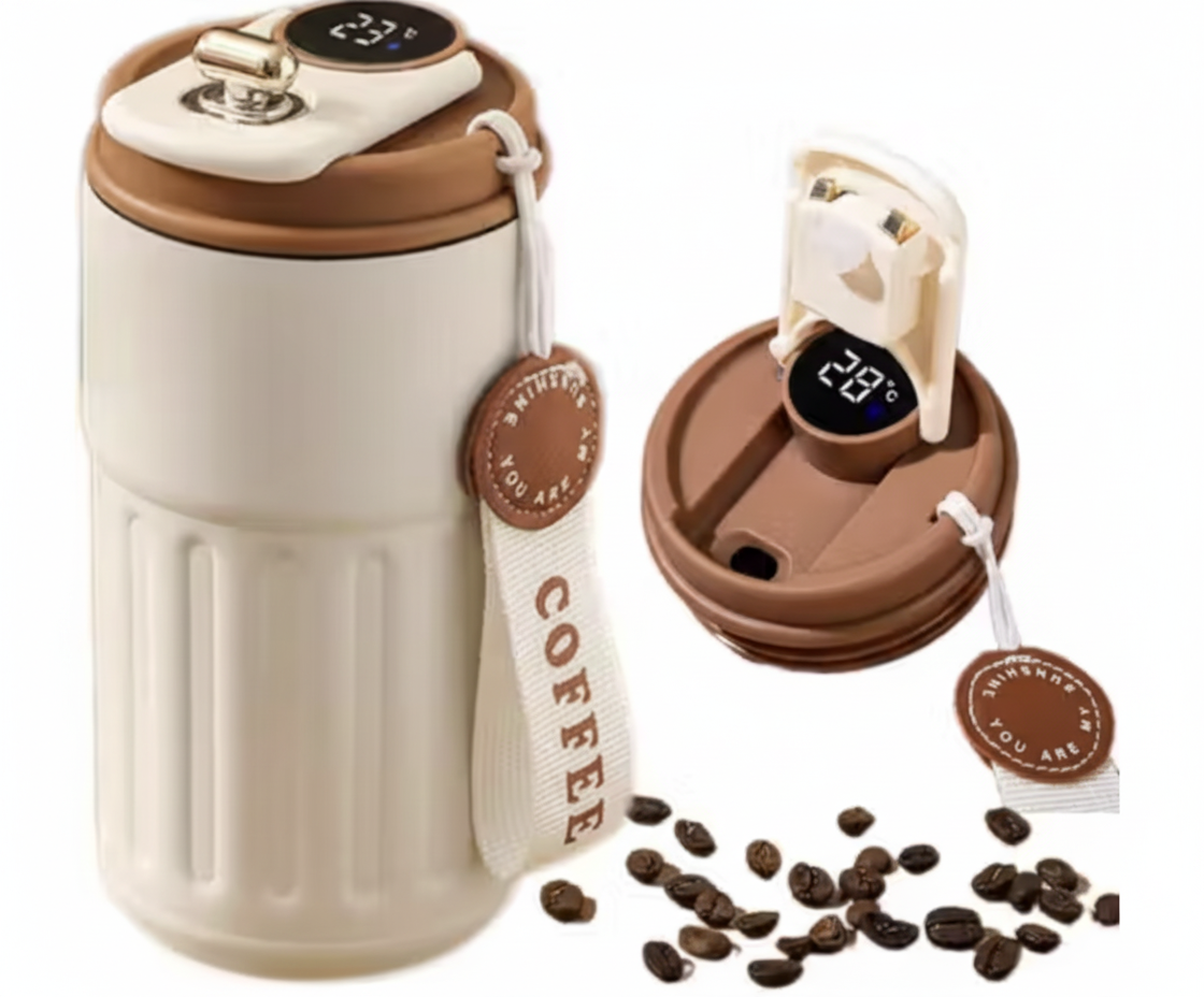 SmartTemp 460 ml Thermal Mug – Brown Stainless Steel with Temperature Display