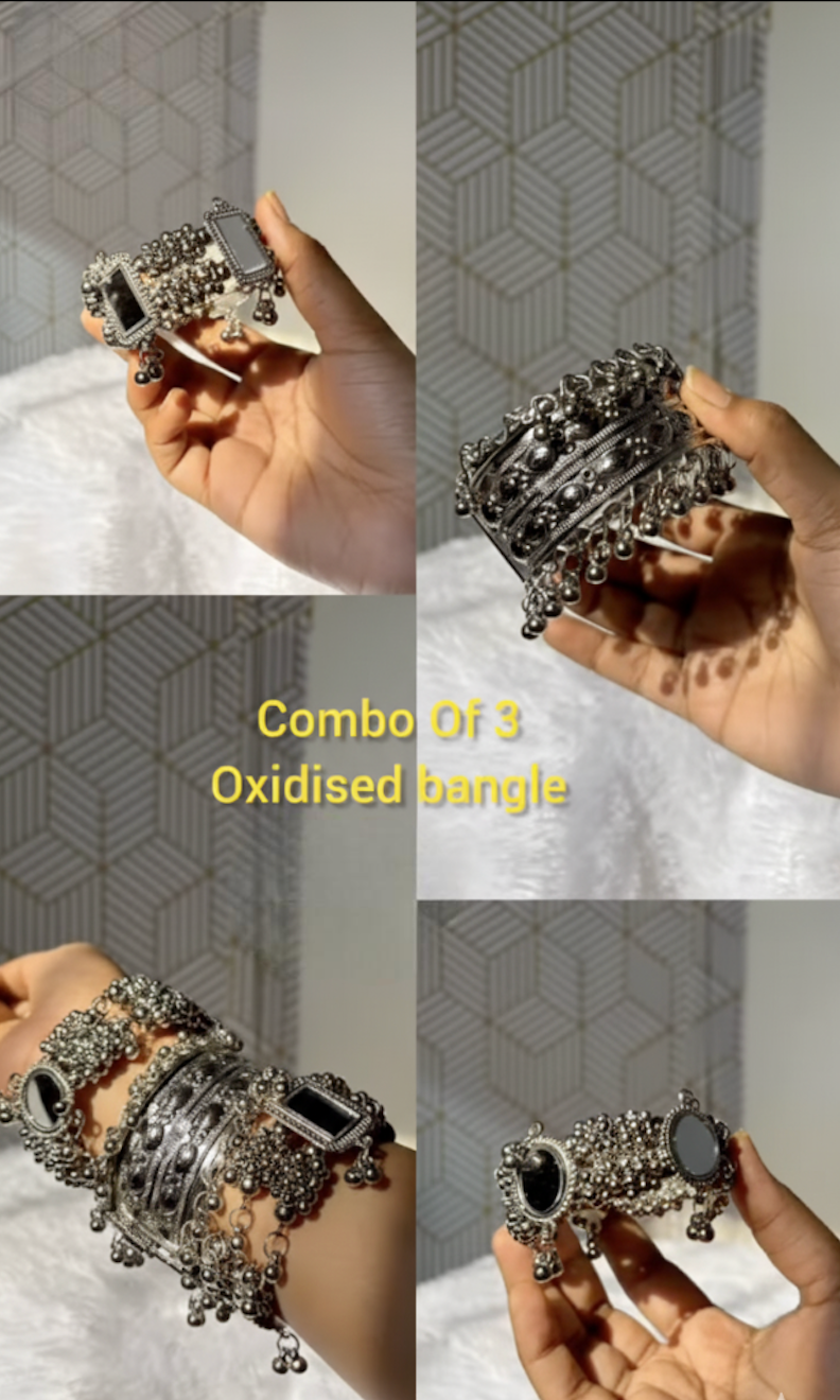 AuraKraft™ Set of 3 Stylish Kada Bangles – For Women & Girls