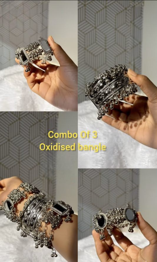 AuraKraft™ Set of 3 Stylish Kada Bangles – For Women & Girls