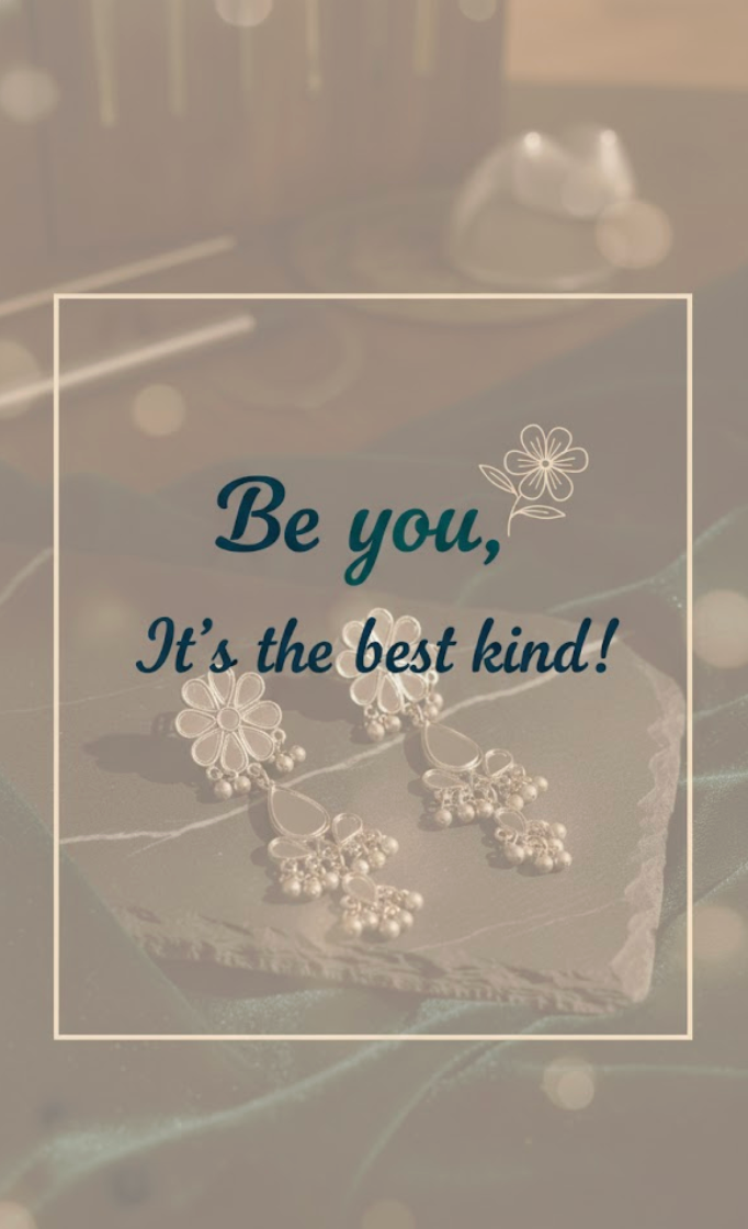 Oxidé Charm Mirror Earrings – Silver-Toned Premium Ethnic Design